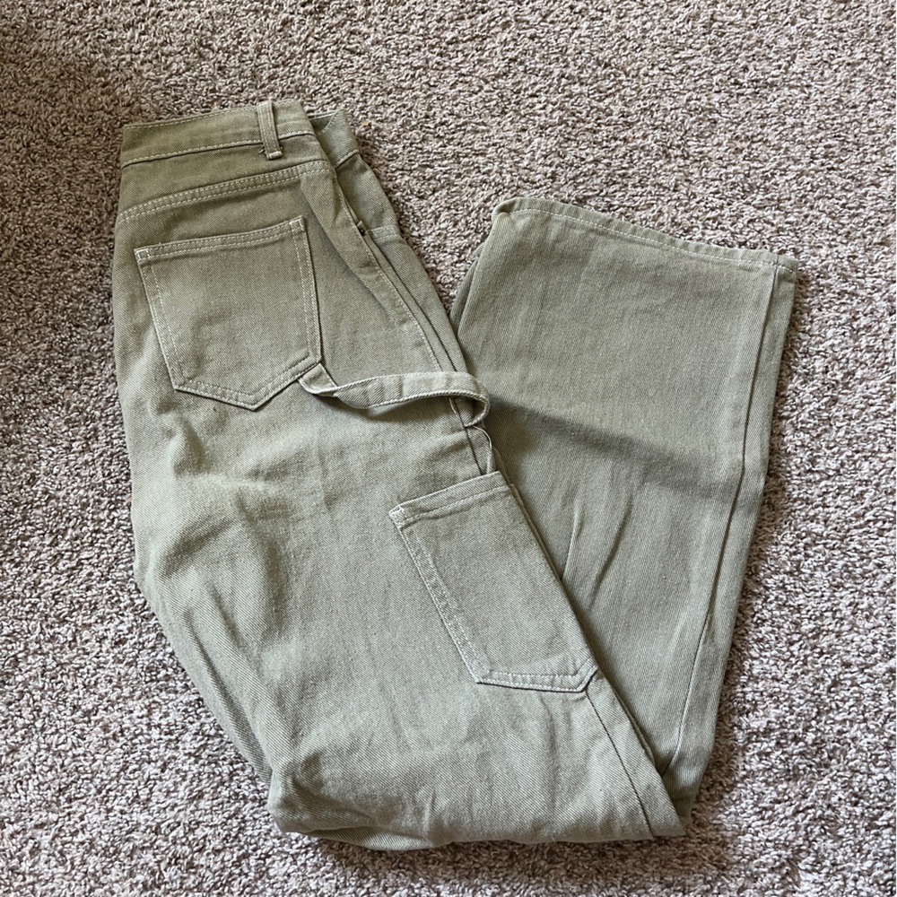 Olive Green Casual Pants